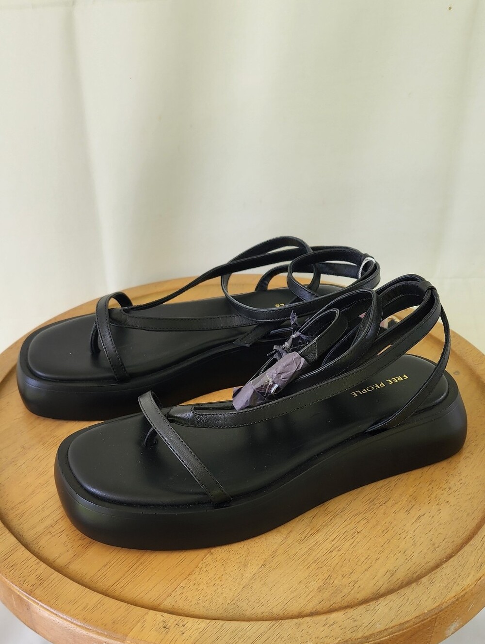 Free People Winnie Wrap Black Lace Up Sandals - Picture 7 of 10